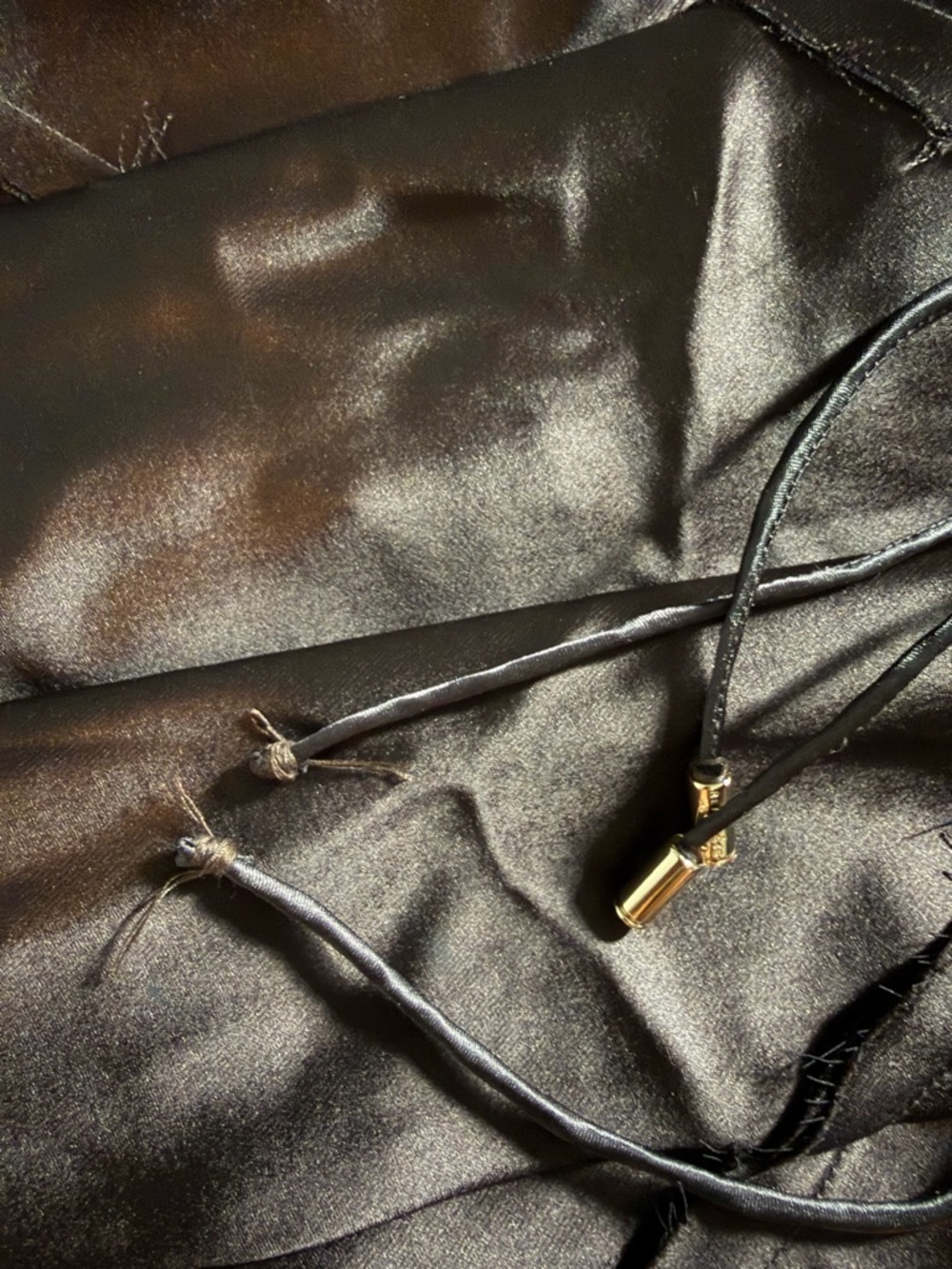 Retrofete Chocolate Brown Satin Halter Maxi Gown - Picture 6 of 6